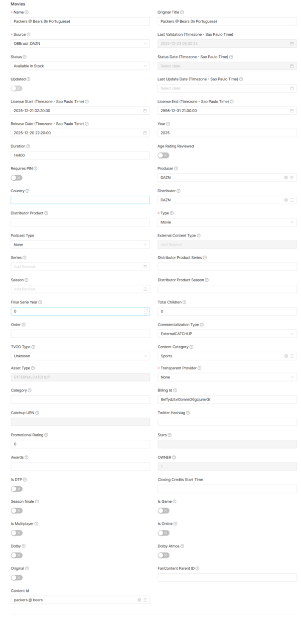Movie Basic Information