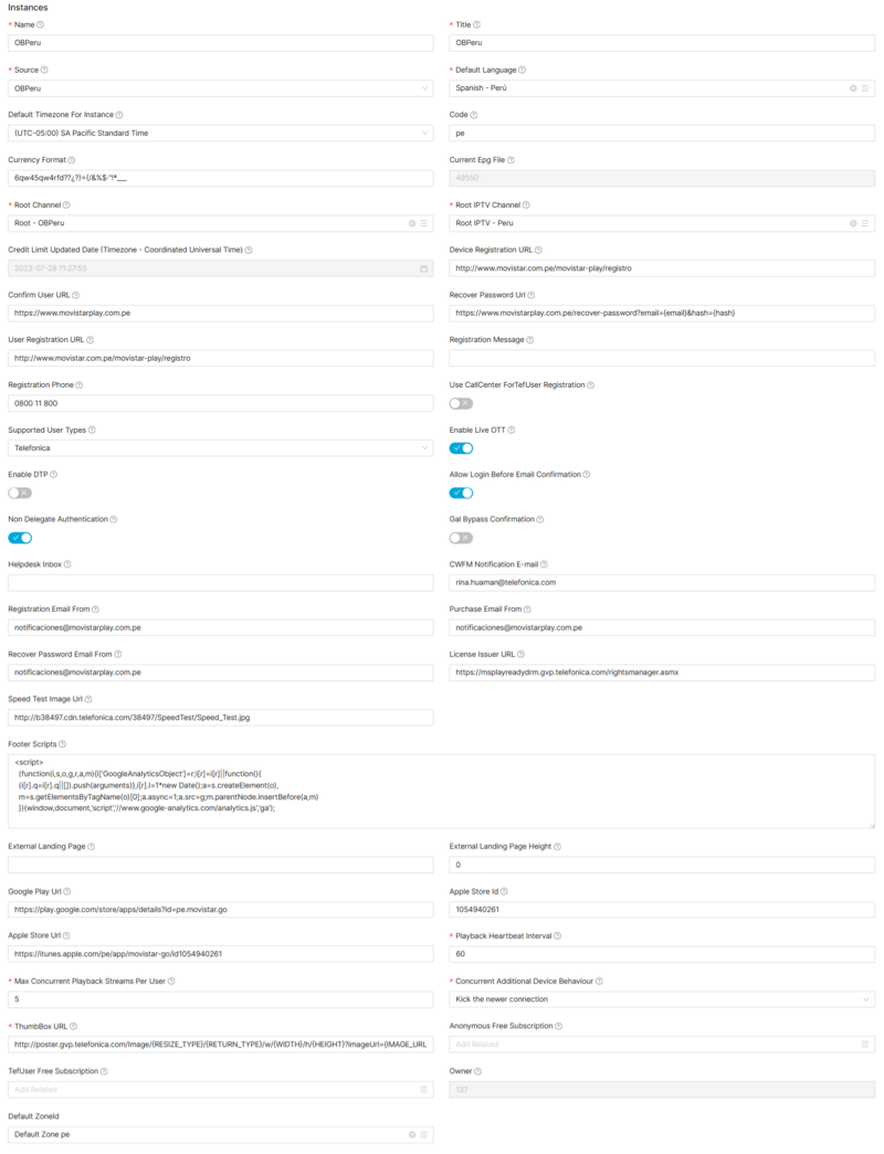 Instances Basic Information